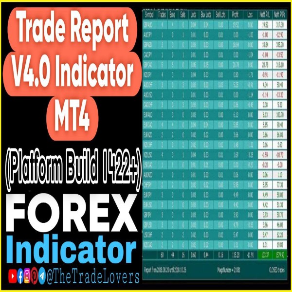 Trade Report v4.0 Indicator MT4 (Works on Build 1422+) | Forex MT4 Indicators - The Trade Lovers